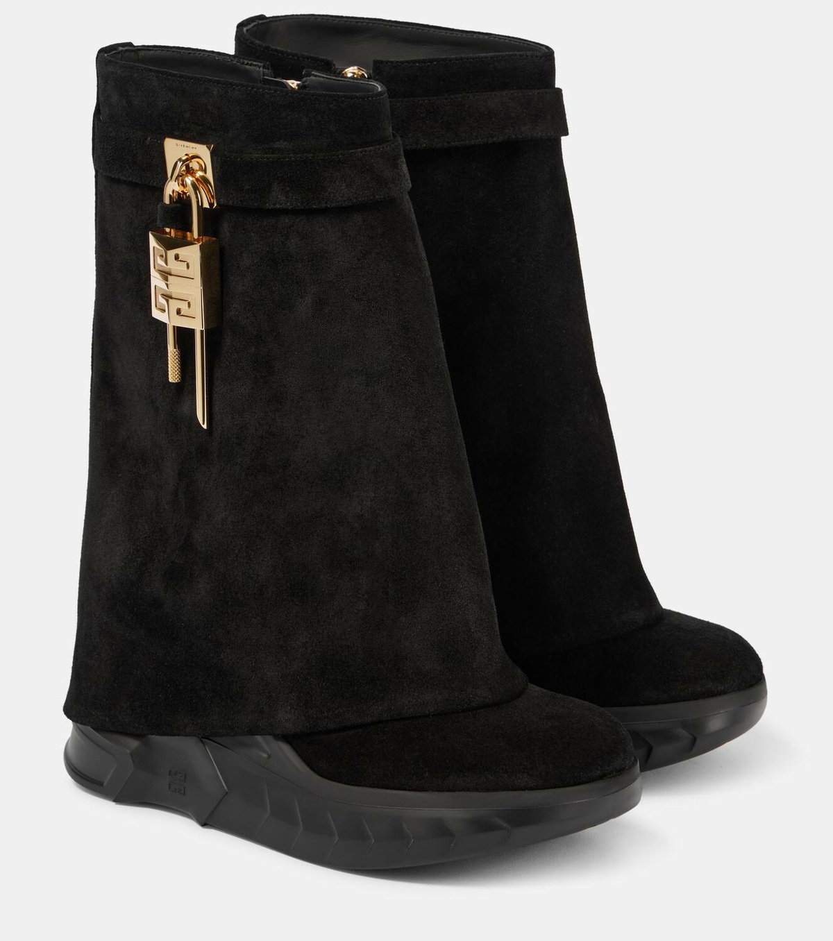 Givenchy Shark Lock Biker suede ankle boots Givenchy