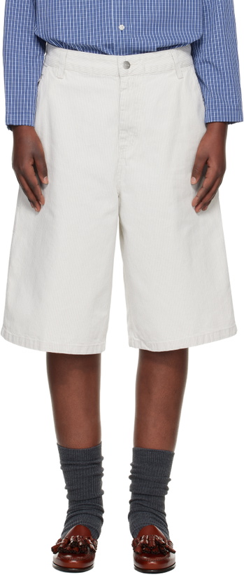 Photo: Carhartt Work In Progress Off-White Mercer Stripe Denim Shorts