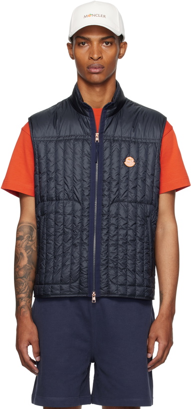 Photo: Moncler Genius Moncler x Gilga Farm Navy Tangerine Down Vest