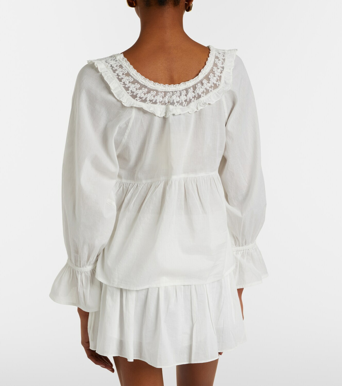Posse Danielle lace-trimmed cotton blouse