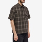 FrizmWORKS Men's Short Sleeve Check Pullover Shirt in Charcoal