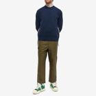 Comme des Garçons Homme Men's Lambswool Distressed Crew Knit in Navy/White