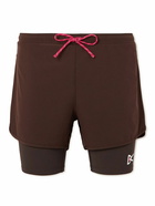 DISTRICT VISION - Aaron Layered Mesh-Trimmed Shell Drawstring Shorts - Brown