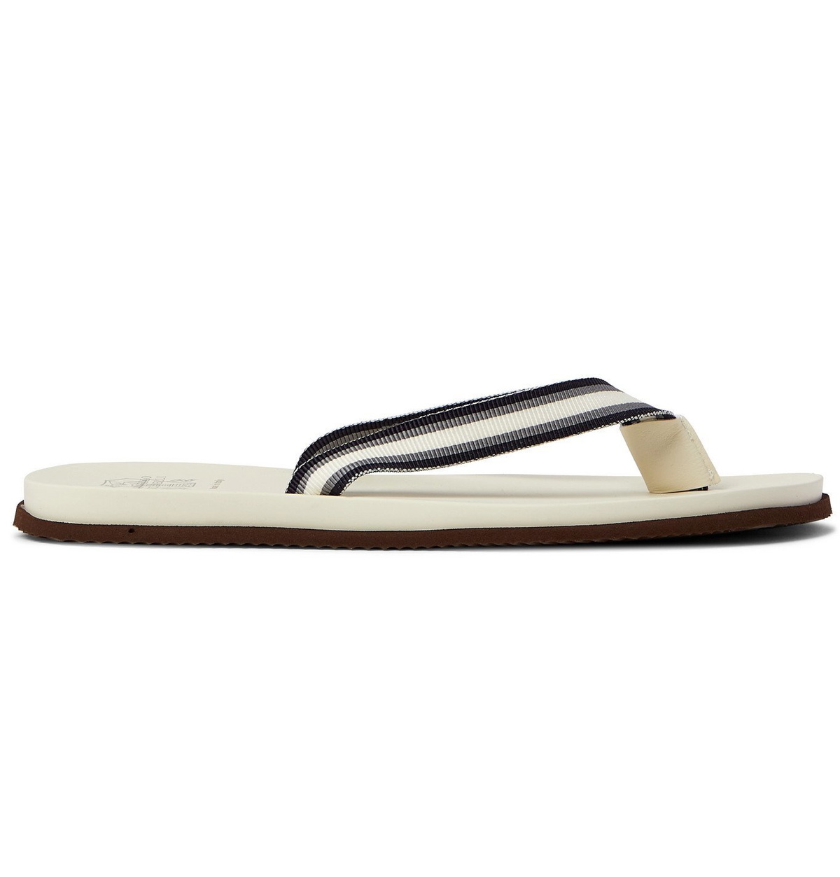 White canvas shop flip flops