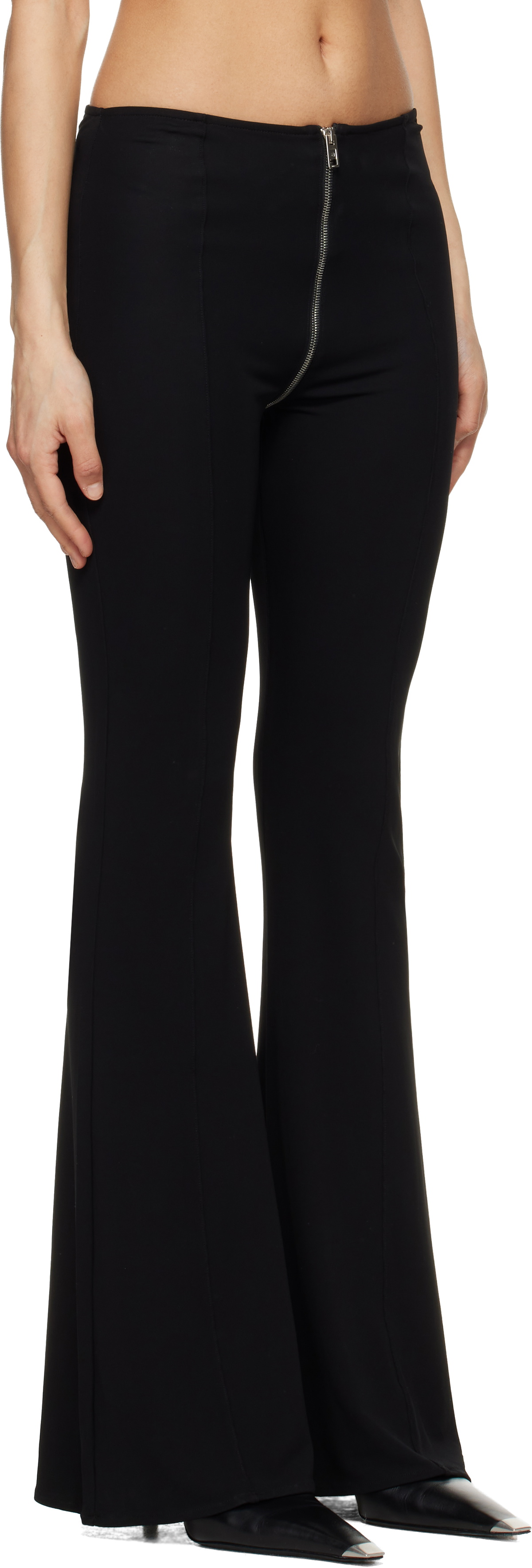 Alexander Wang Black Mid-Rise Zipper Trousers
