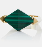 Aliita Deco Rombo 9kt gold ring with malachite