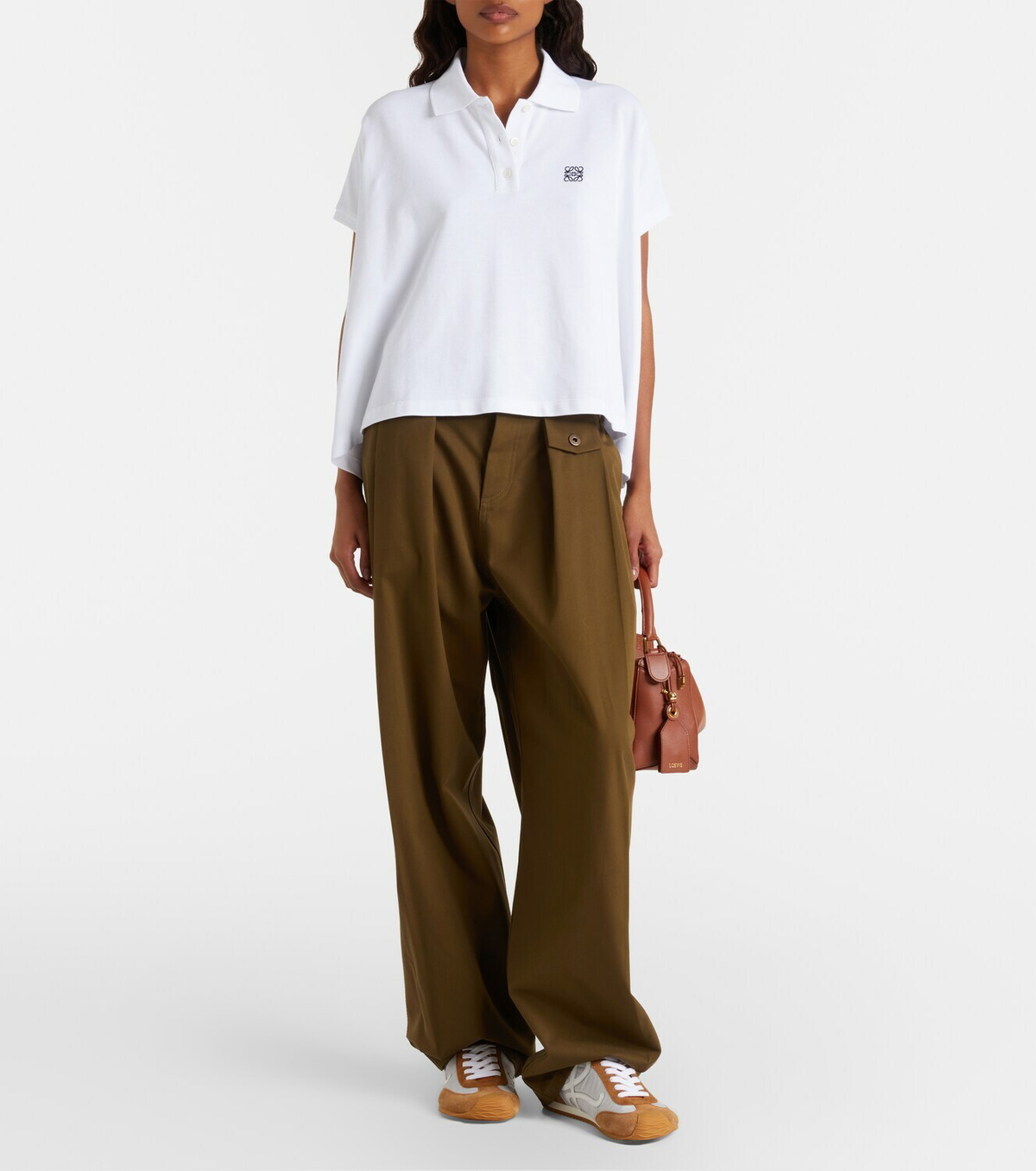 Loewe Asymmetric cotton piqué polo shirt