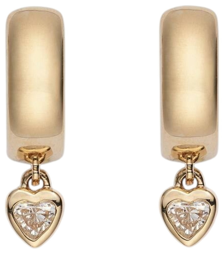 Photo: Roxanne First 14kt gold hoop earrings with diamonds