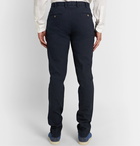 THOM SWEENEY - Tapered Pleated Linen-Blend Trousers - Blue