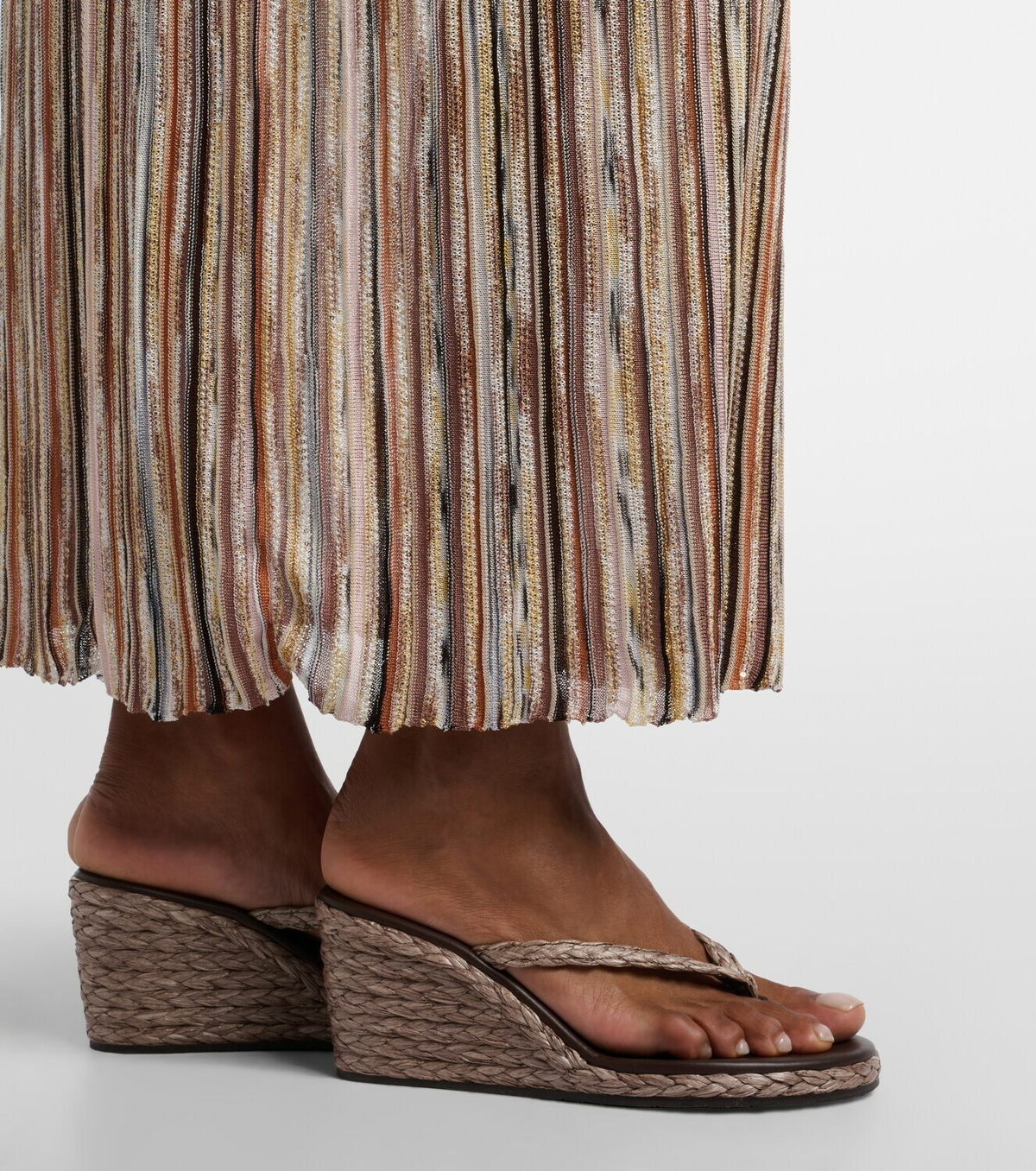 Ancient Greek Sandals Etheria raffia wedge thong sandals