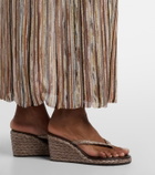 Ancient Greek Sandals Etheria raffia wedge thong sandals