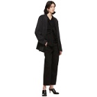 Lemaire Black Dry Silk Double-Breasted Blazer