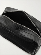 SAINT LAURENT - Croc-Effect Leather Wash Bag
