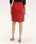 Brooks Brothers Women's Double Weave Windowpane A-Line Skirt | Orange