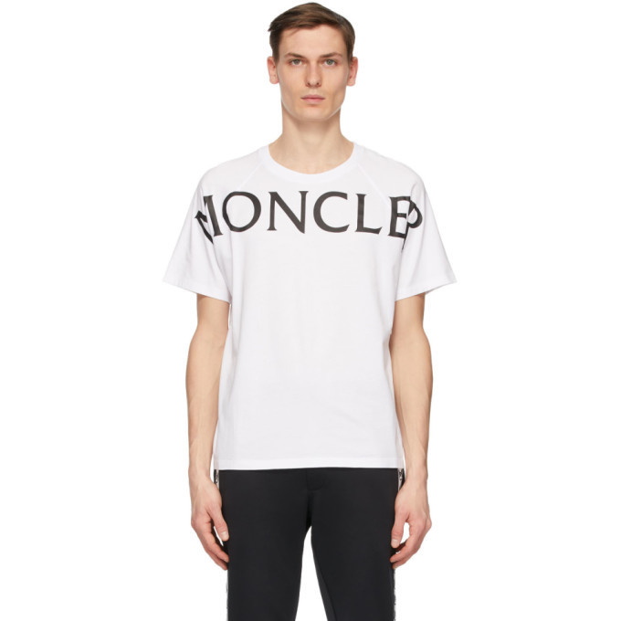 Photo: Moncler White Matt Black Logo T-Shirt