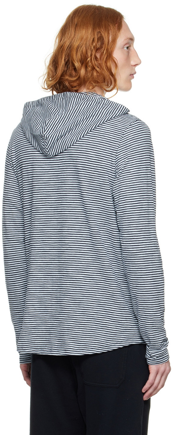 Vince Blue Stripe Popover Hoodie