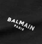 BALMAIN - Logo-Flocked Cotton-Jersey T-Shirt - Black