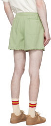 Bode Green Zig-Zag Shorts