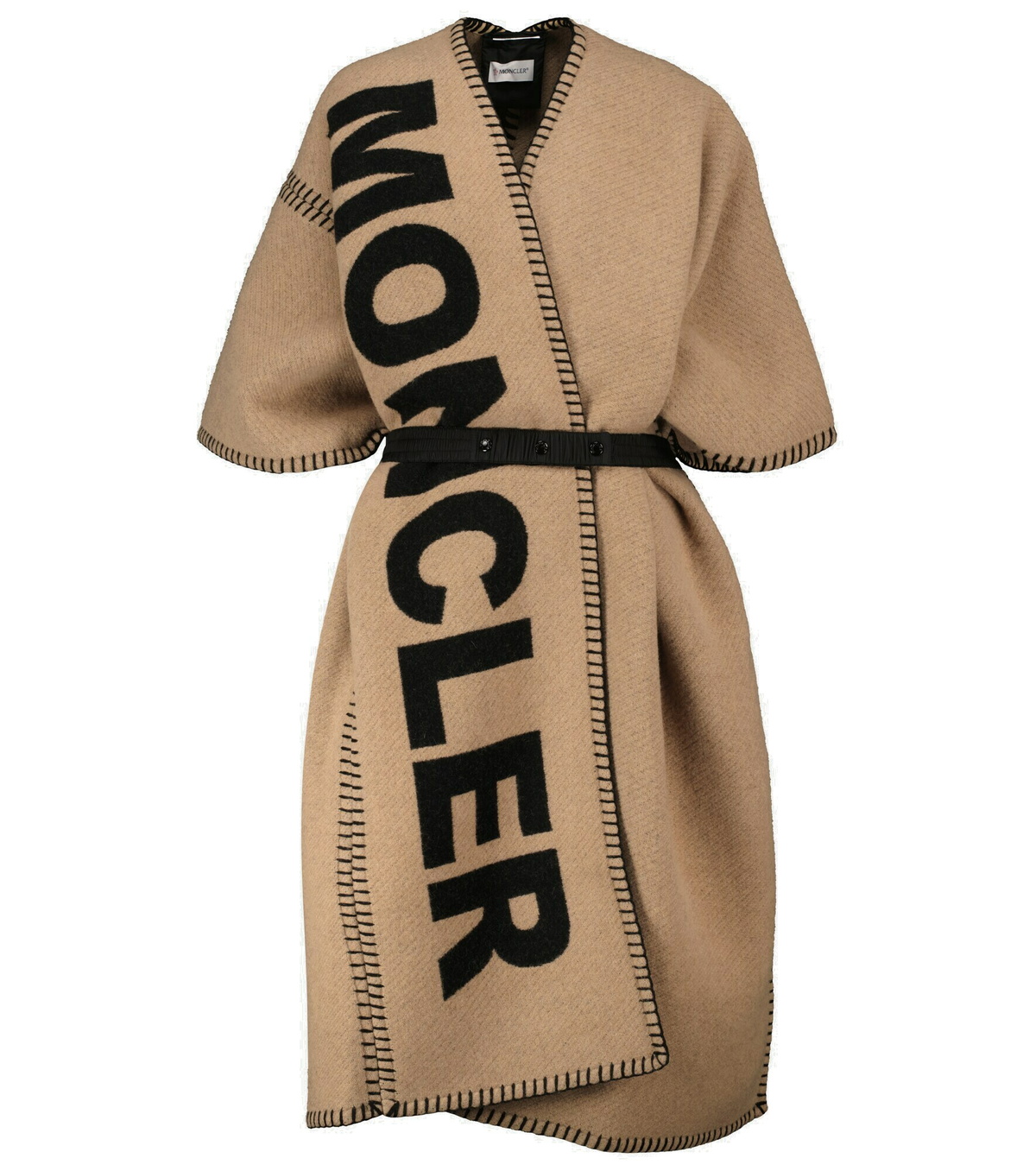 【関税&送料込】Moncler Virgin Wool Blend Cape Moncler Mantella Camel Virgin Wool Cape - One Size