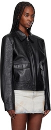 MM6 Maison Margiela Black Light Sport Leather Jacket