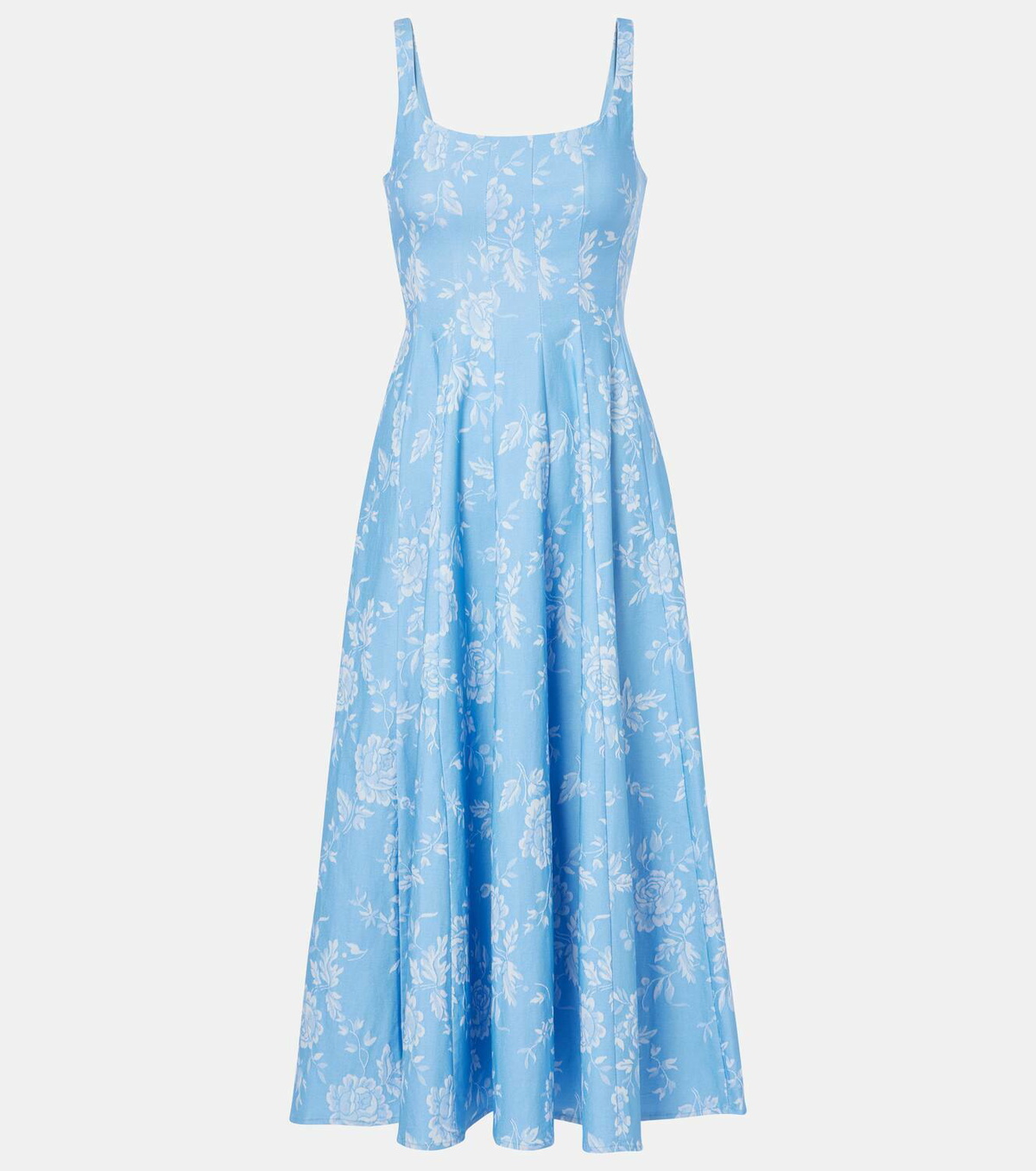Staud Wells floral pleated corset dress