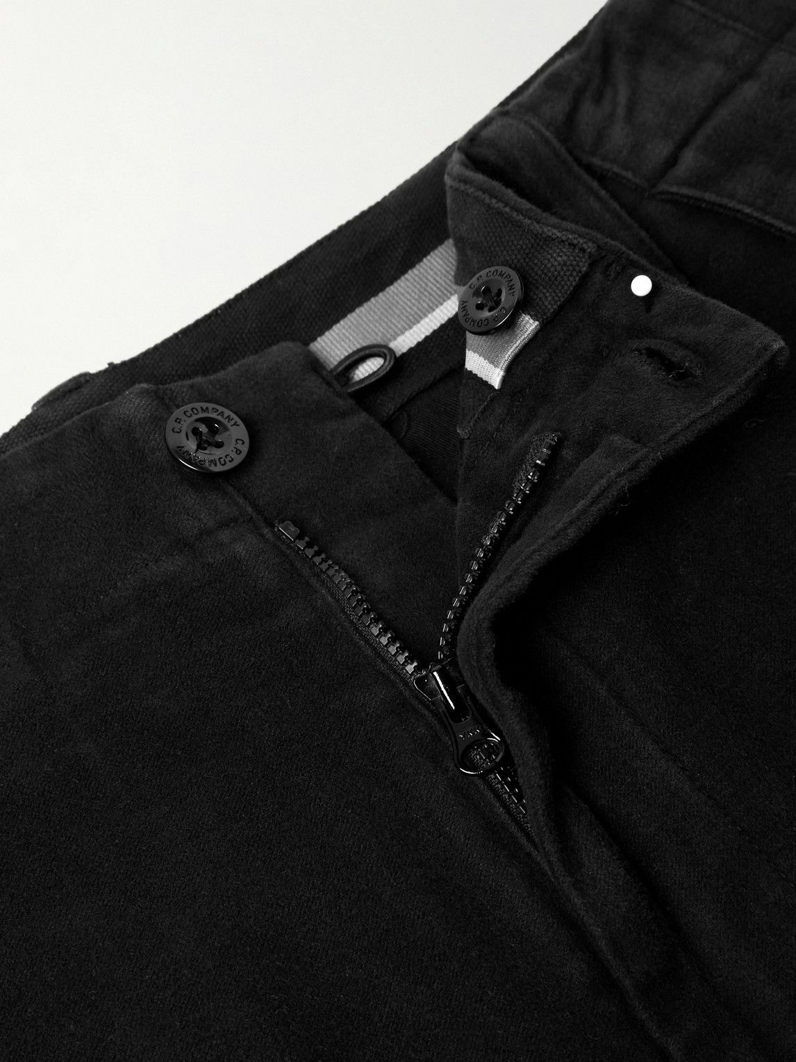 C.P. Company - Straight-Leg Stretch Cotton-Moleskin Cargo Trousers - Black