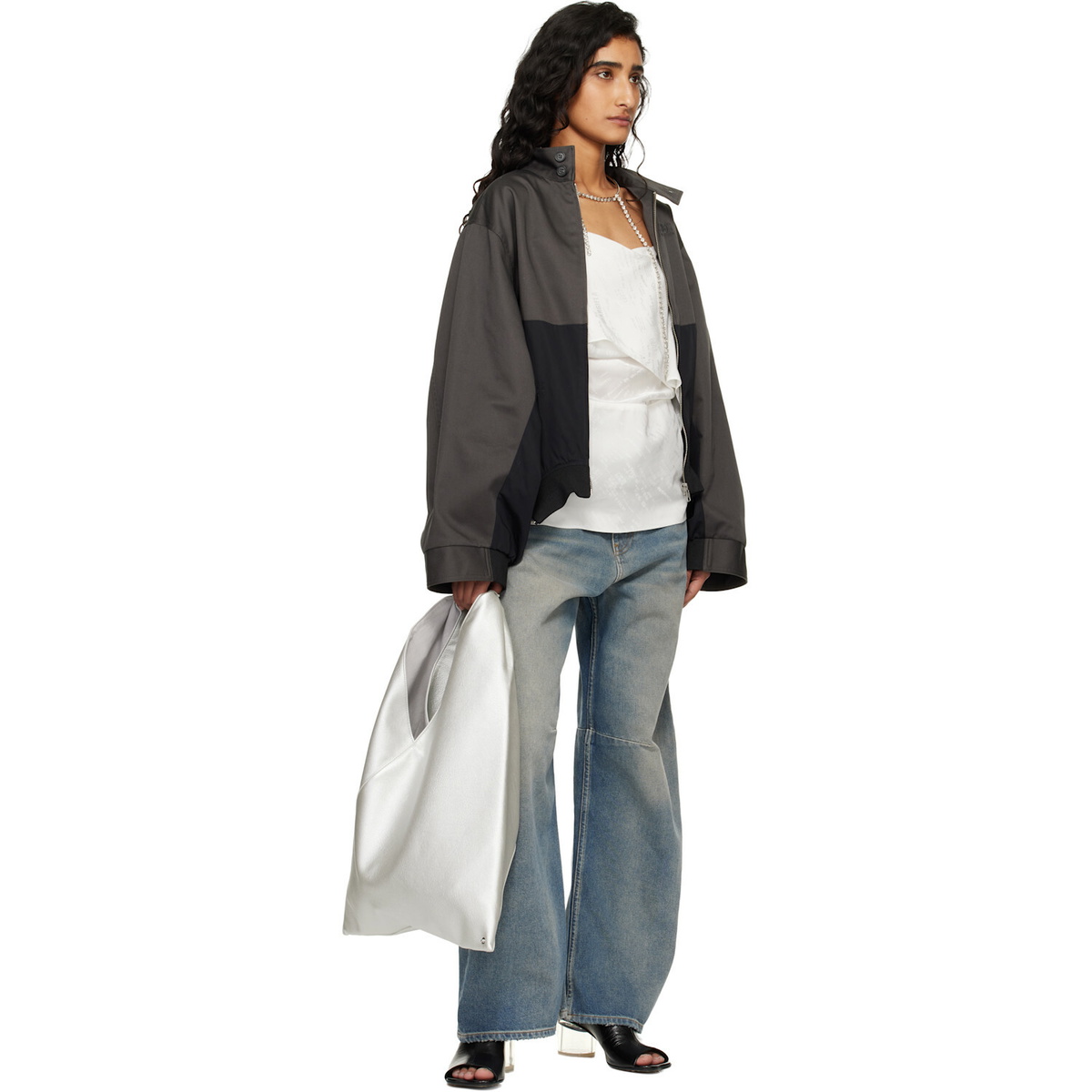 MM6 Maison Margiela Silver Classic Faux-Leather Tote