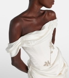 Clio Peppiatt Paloma beaded draped minidress
