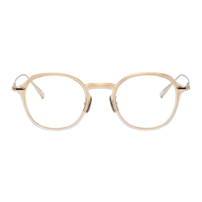 Photo: Yuichi Toyama Transparent and Gold Logan Glasses