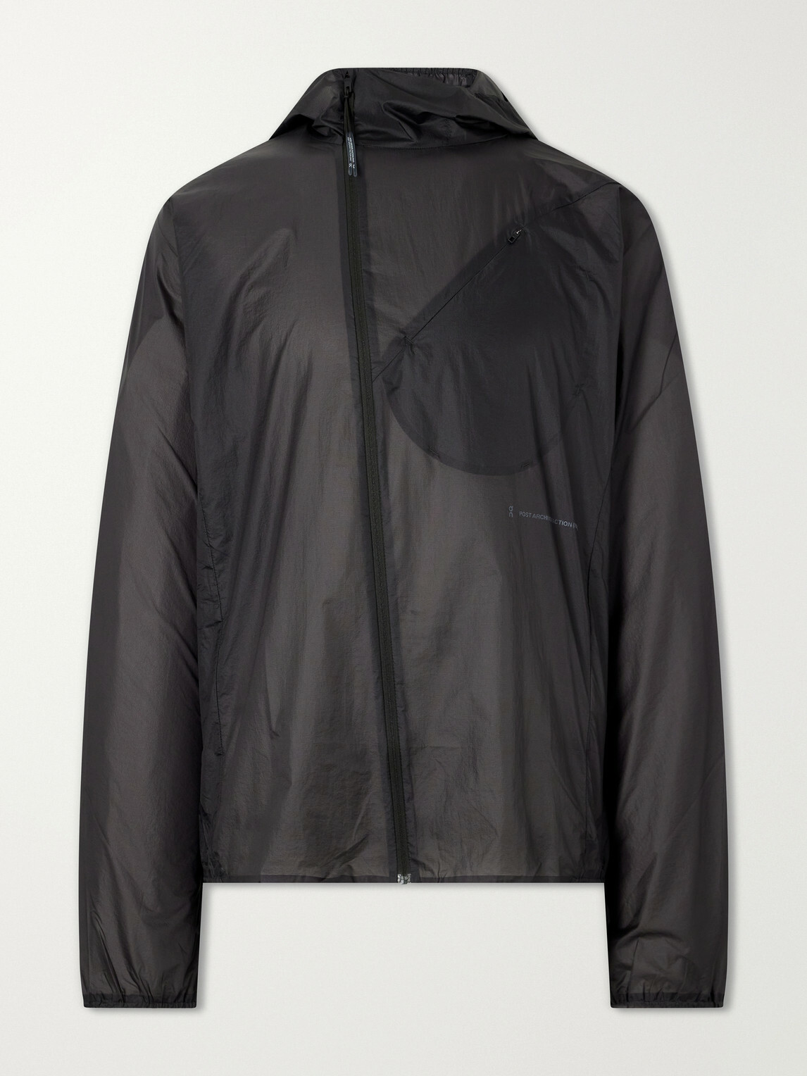 On - Post Archive Faction Zero Logo-Print Shell Jacket - Black