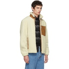 Loewe White and Tan Shearling Blouson Jacket