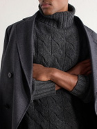 N.PEAL - Cashmere Cable-Knit Rollneck Sweater - Gray
