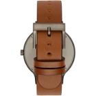 Instrmnt Gunmetal and Tan Leather Everyday Watch