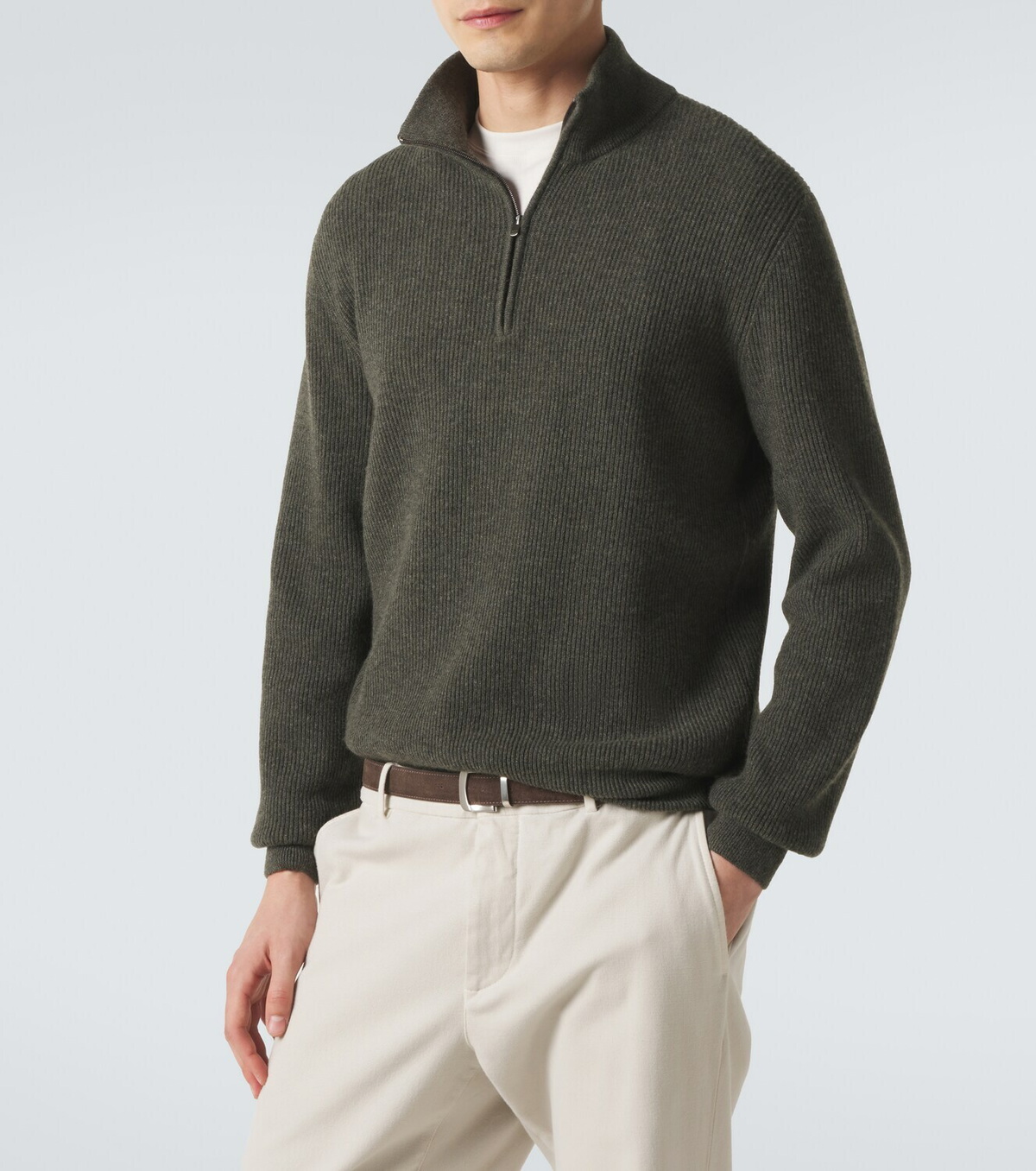 Agnona Cashmere half-zip sweater