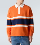Loewe Striped cotton fleece polo sweater