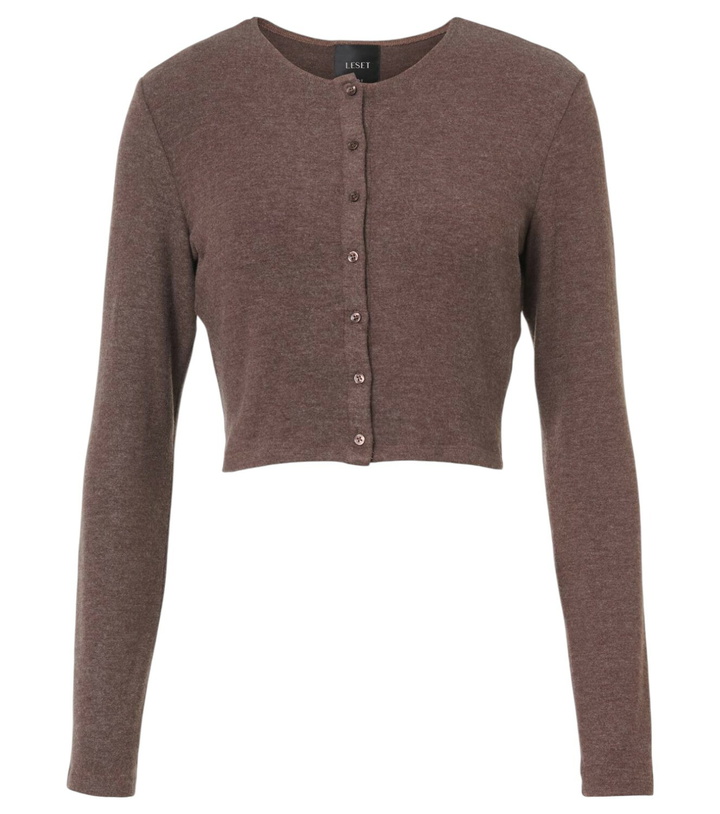 Photo: Leset Lauren cropped jersey cardigan