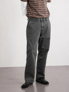 Corridor - Straight-Leg Garment-Dyed Stretch-Cotton Twill Trousers - Black