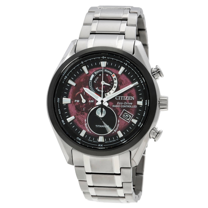 Photo: Citizen Tsuki-Yomi A-T Moon Phase Red Dial Mens Watch BY1018-55X