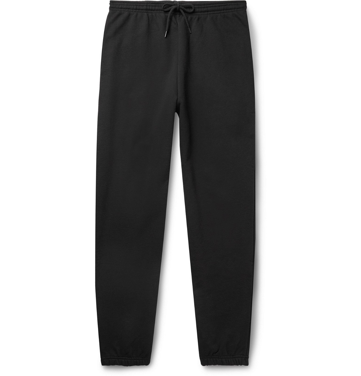 Photo: A.P.C. - Adam Slim-Fit Tapered Logo-Print Loopback Cotton-Jersey Sweatpants - Black