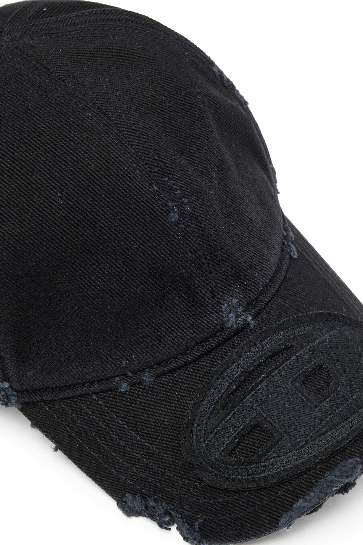 Diesel Cotton twill cap with distressed details - Caps Mens in Black