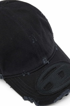 Diesel Cotton twill cap with distressed details - Caps Mens in Black