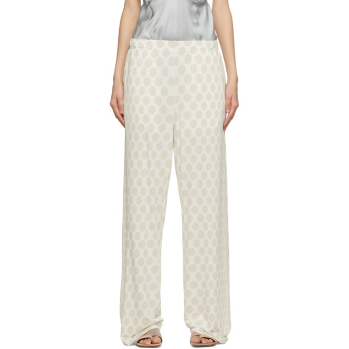 MM6 Maison Margiela Off-White and Beige Satin Polka Dot Lounge