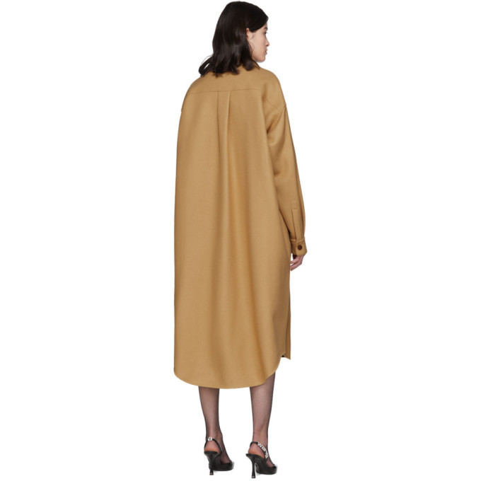 Alexander Wang Tan Oversized Wool-Blend Coat