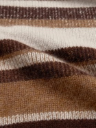 The Elder Statesman - Striped Cashmere Polo Shirt - Brown