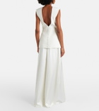 Róhe Silk-trimmed wool-blend gown