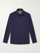 Brunello Cucinelli - Herringbone Cotton and Lyocell-Blend Shirt - Blue