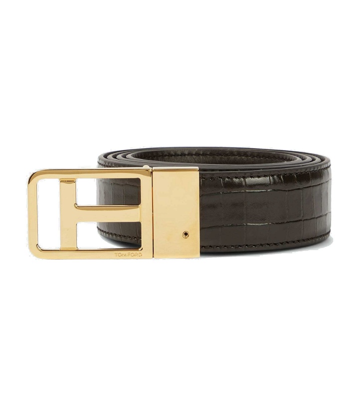 Photo: Tom Ford - Classic T croc-effect leather belt