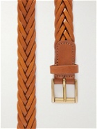 Anderson's - 2.5cm Woven Leather Belt - Brown