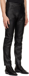 Courrèges Black Paneled Leather Pants