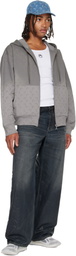 Marine Serre Gray Faded Moon Sleeve Hoodie